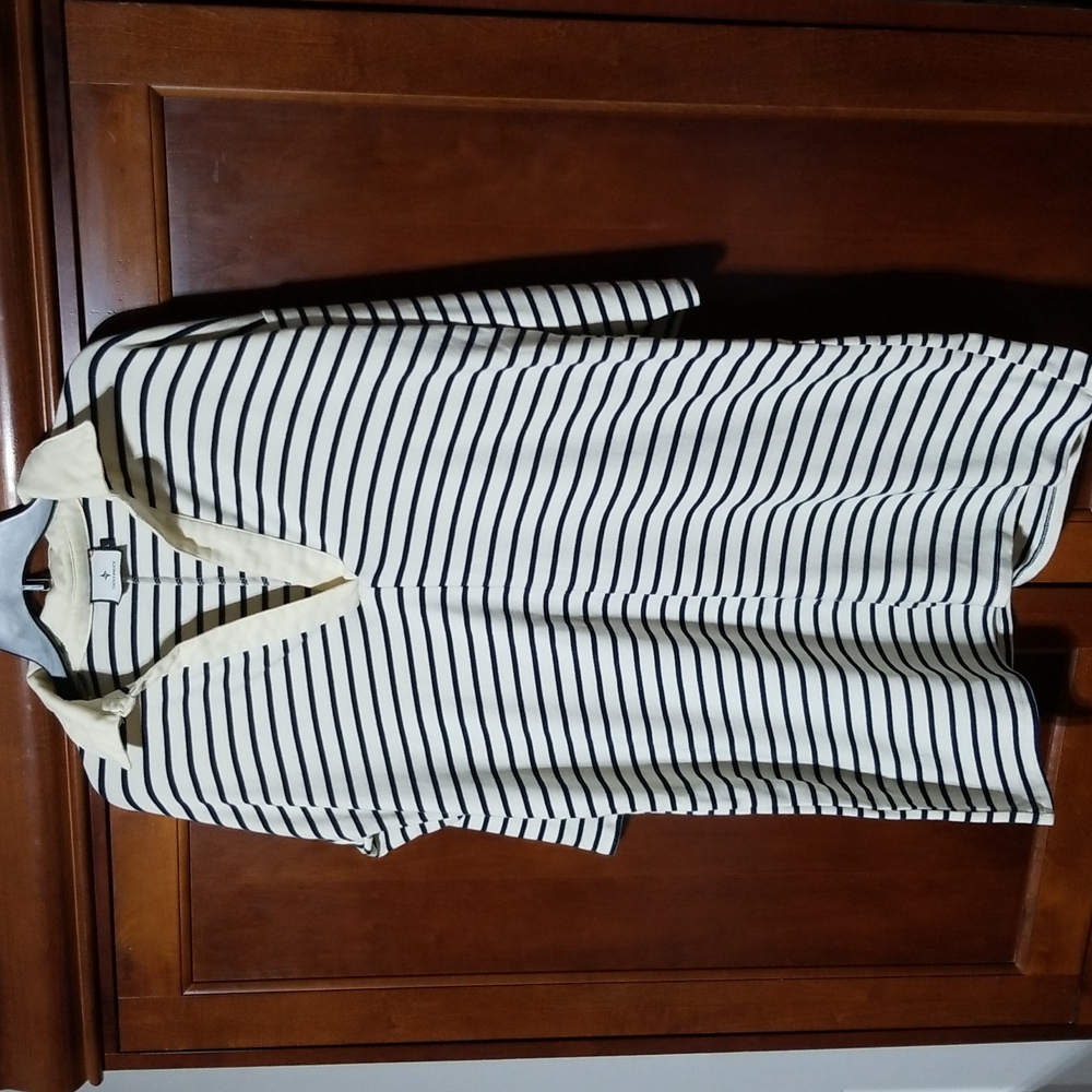 Tuckernuck Cream and Navy Striped Polo Dress